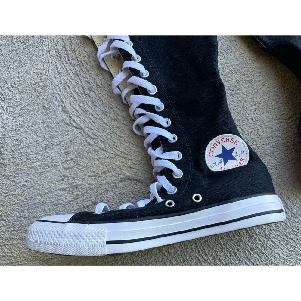 Converse All-Star Women's 7 Men's 5 Tall Knee High Sneakers 1V708 - Black - Picture 4 of 12